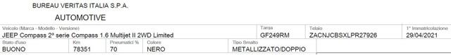 JEEP Compass usata, con Controllo vocale