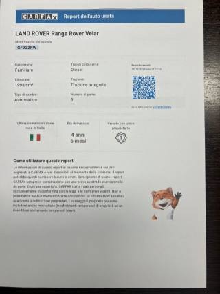 LAND ROVER Range Rover Velar usata, con Immobilizzatore elettronico